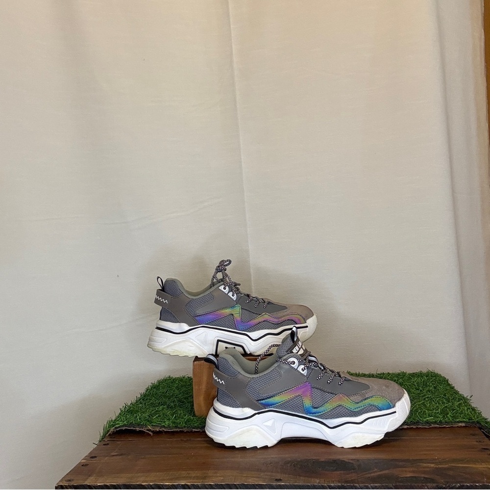 Ruivina New Lao Bao Women's Safety Sneakers Size UK 39 Grey Silver White